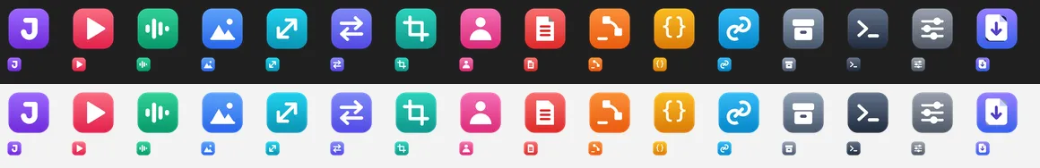 The JustTools icons in the Windows File Explorer right-click menu